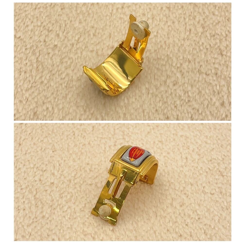 Hermes GD Enamel Earrings Perfume Bottle pattern W/Box - Picture 13 of 16